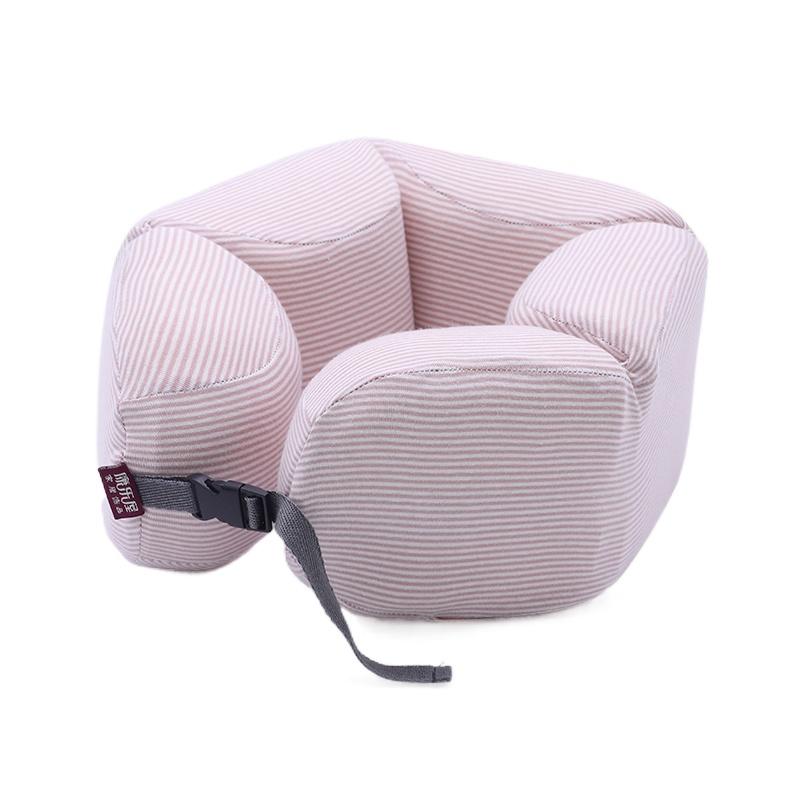 

Cushion/Decorative Pillow U-Shape Neck Protection Cervical Traveling Portable Aircraft Train Sleeping Cushion, Pink stripes