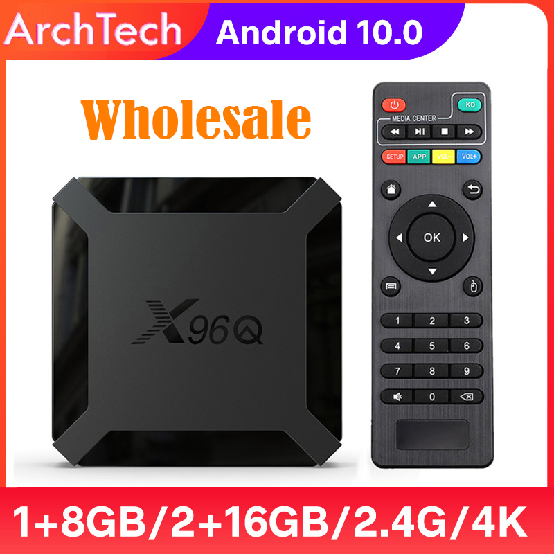 TV Kutusu Android 10 X96Q 2.4G WIFI Alllwinner H313 Dört Çekirdekli 1G 8G 2 GB 16 GB 1080 P Medya Oynatıcı X96 Q 4 K Akıllı Set Üst Toptan X96Qandroid TVBOX X 96Q