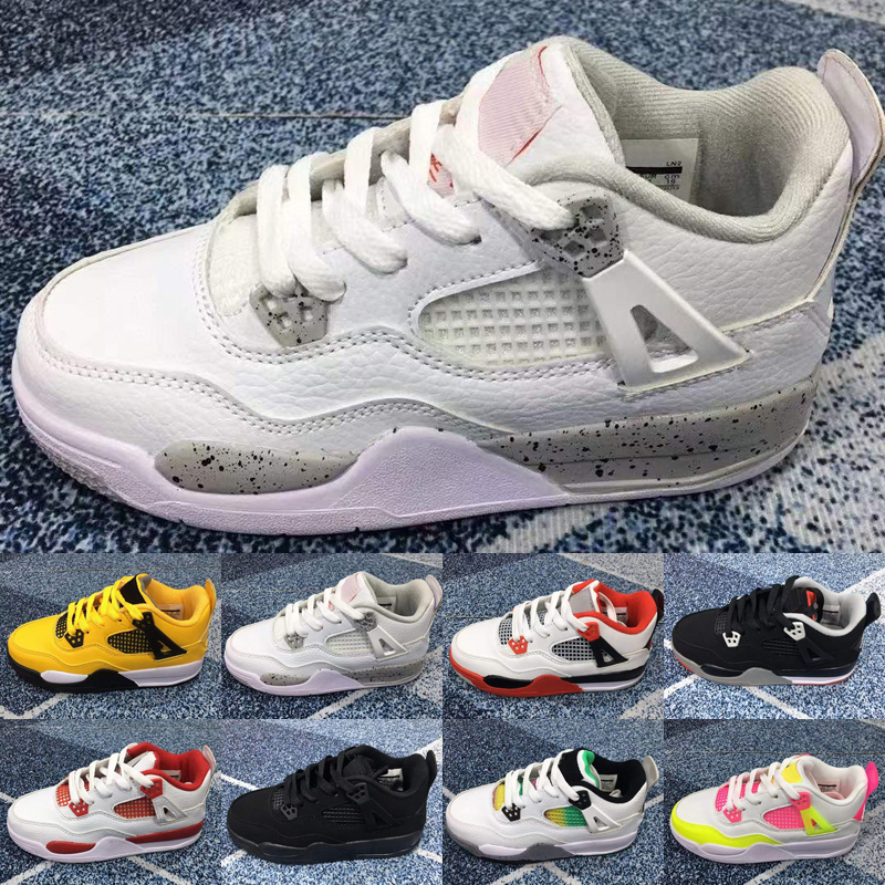 

University Blue 4 4s kids Basketball Shoes white oreo metallic purple black cat bred shimmer cactus jack men women sneakers Size 28-35, As photo 1