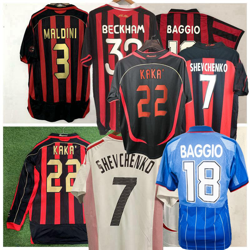 

Retro classic Milan soccer jerseys 1991 92 93 94 95 96 97 98 99 2000 01 02 03 04 05 06 07 09 2010 PIRLO MALDINI KAKA Shevchenko WEAH AC RONALDINHO BAGGIO football shirt, 92/94 away