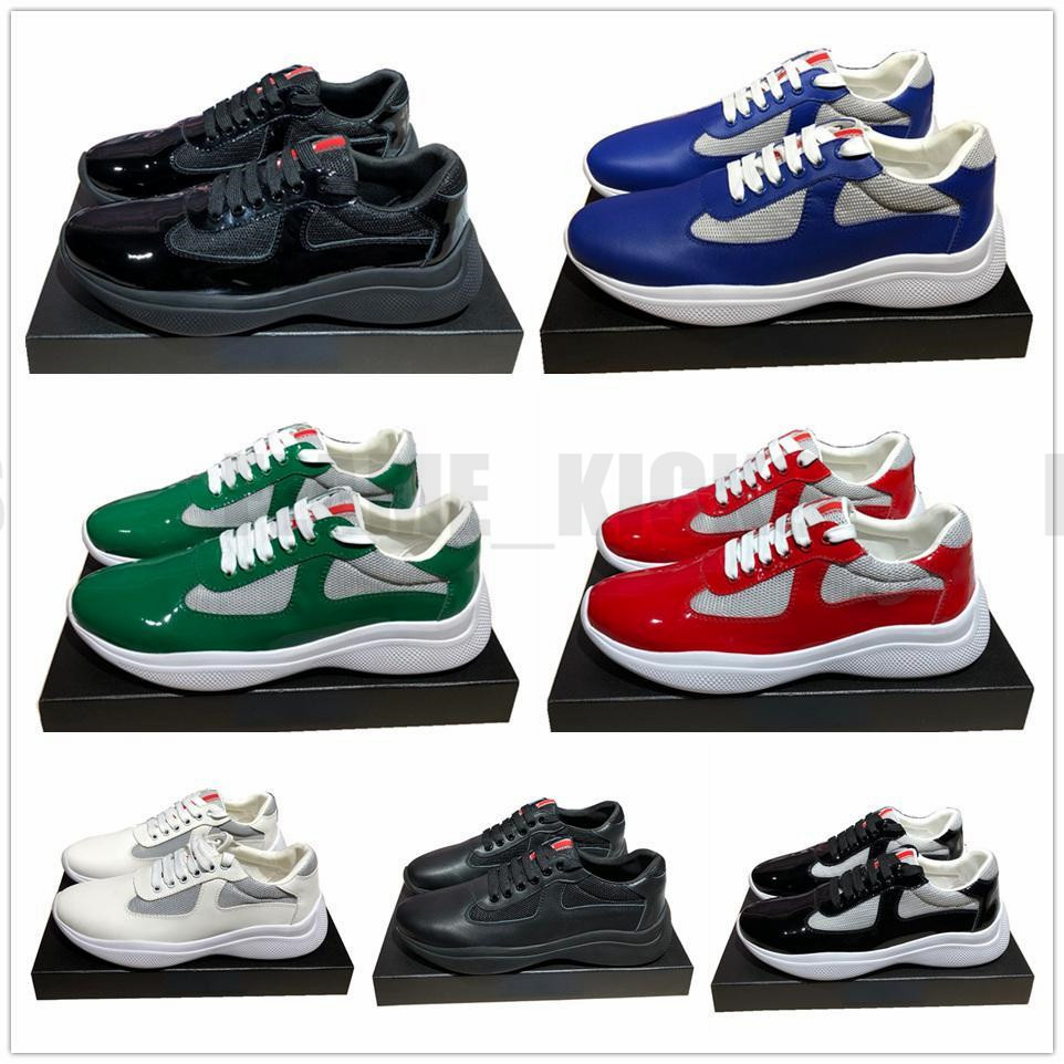 

Men Fashion Shoes America's Cup Patent Leather and Nylon Luxury Sneakers, Box