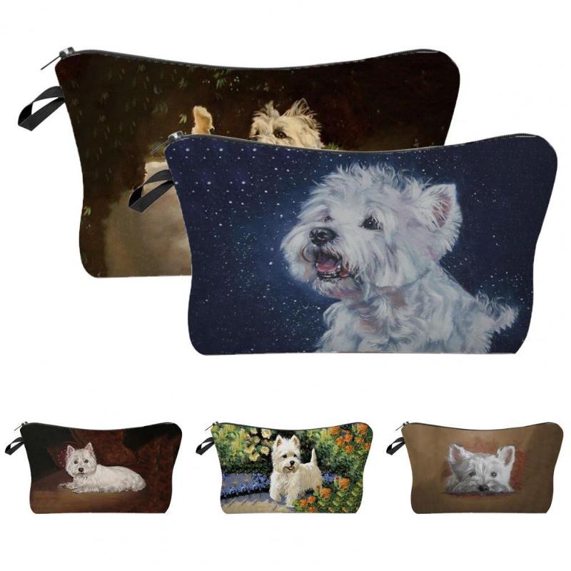 

Cosmetic Bags & Cases Polyester Zipper Bag With Hanging Hole Large Capacity Cute Animal Print Artistic Portable Organizer For Travel