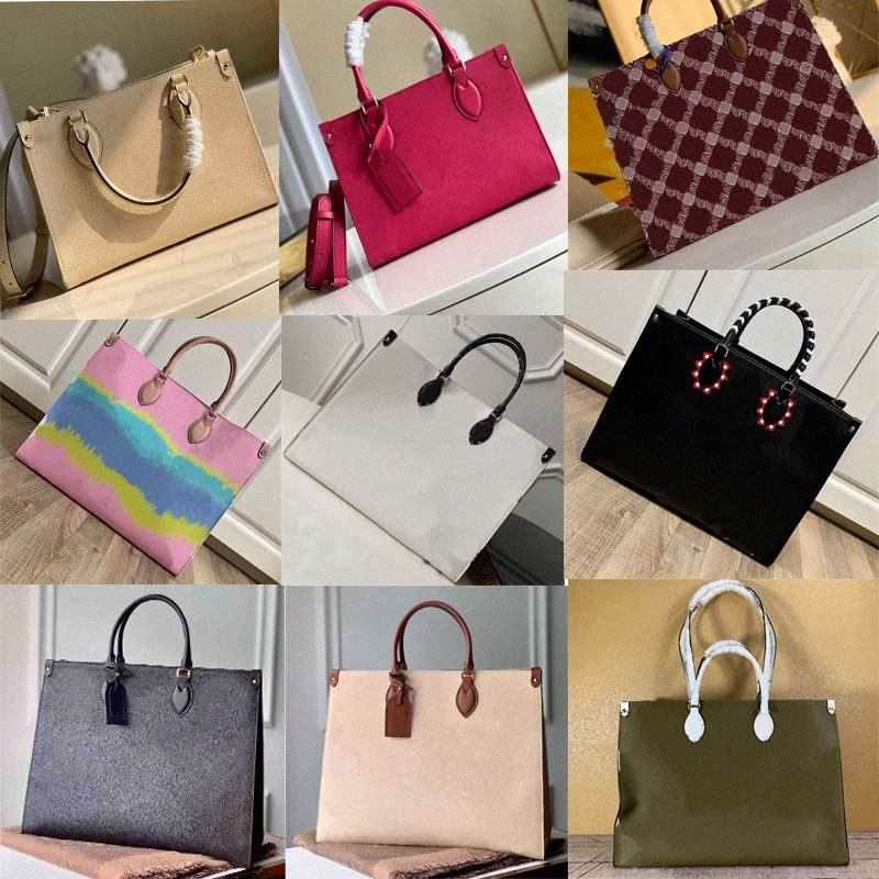 

Onthego large capacity book totes fashion sac femme leather shoulder bag womens handbag duplex print Toron handle lady shopping bags w P9rU#