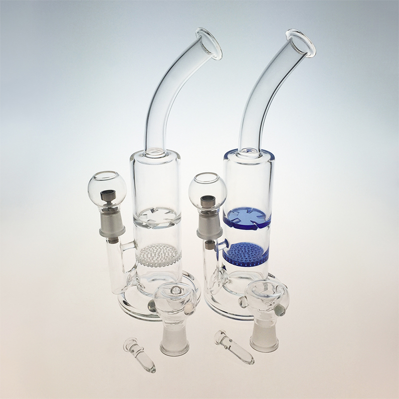 

Bent Neck Glass Bong Hookahs 18mm Femle Joint Water Pipe Honeycomb Perc 4mm Thick Oil Dab Rig Turbine Percolator