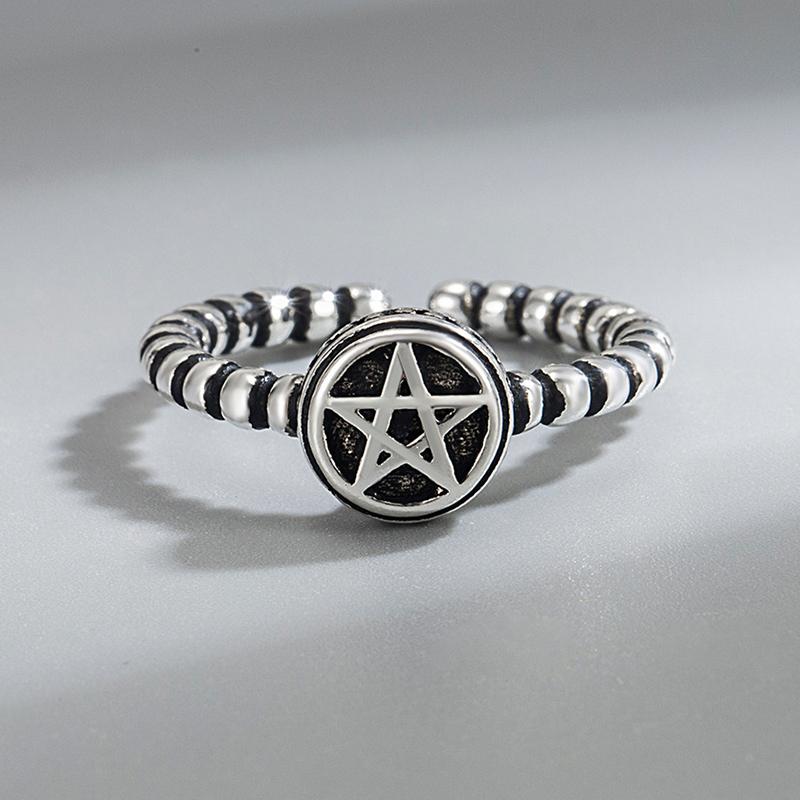 

Cluster Rings KOFSAC Silver Color Trendy Star Finger Retro Adjustable For Women Punk Style Fashion Party Jewelry Girl Gift