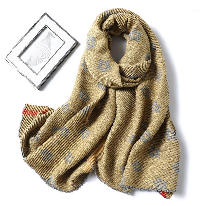 

Scarves Wrap Blanket Bandana Female 2021 Winter Women Scarf Fashion Double Sided Soft Cashmere-like For Lady Pashmina Shawls, Blue;gray