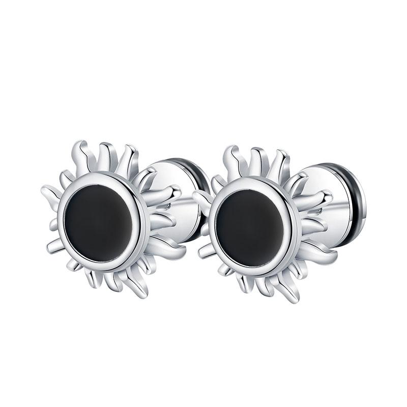

Stud Sun Earring For Men Stainless Steel Rivet Hip-hop Korean Emo Jewelry 2021 Gift Idea, Golden;silver
