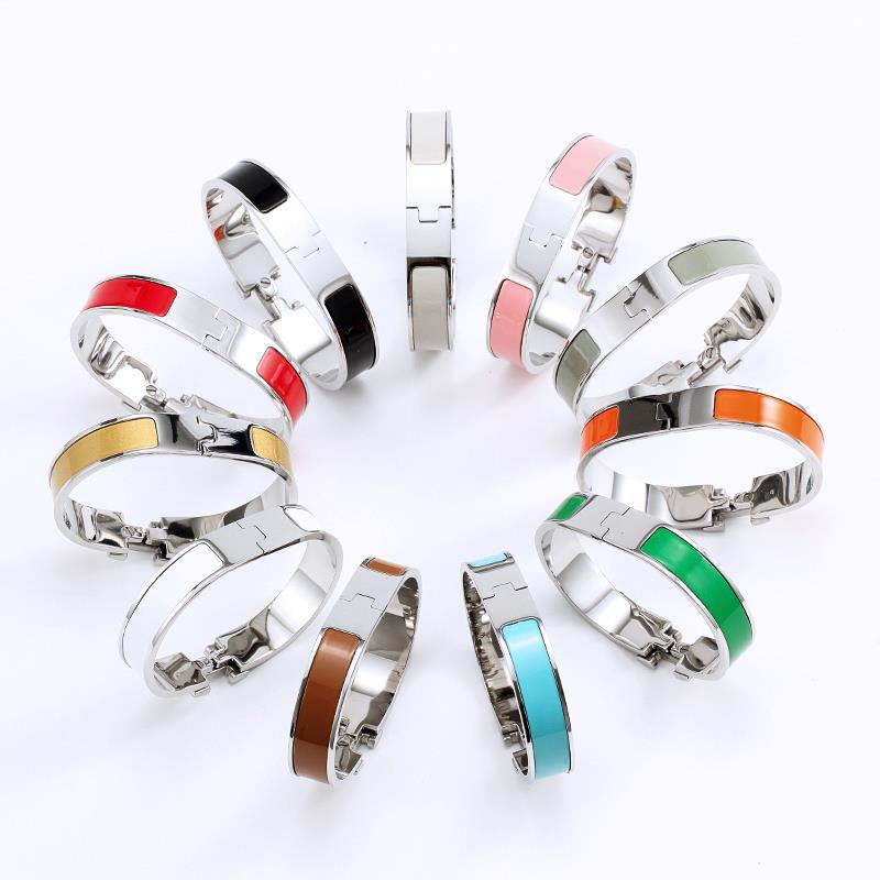 

Designer H Enamel Bracelet Love Bangle Party Wedding Herme Women Couple Hermeing Gift Multiple Colour Fashion size #17 With Box dfhfgf