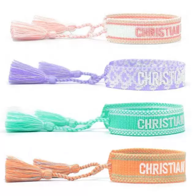 

Charm Bracelets Cotton Friendship Woven Cloth Bracelet With Stitched Words Stacked Jewelry For Women Sis