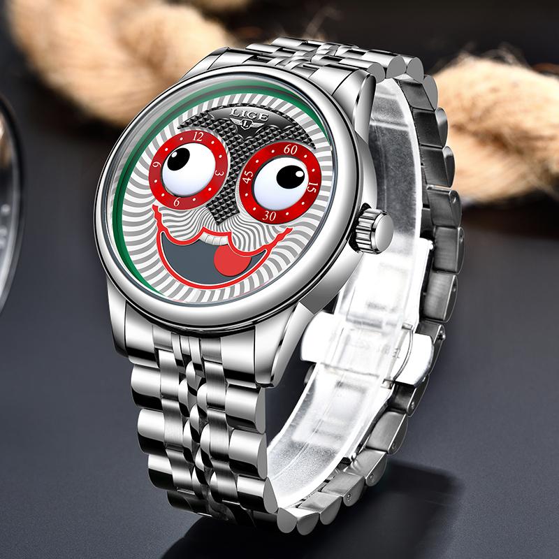 

Joker Watch Men Mechanical Wristwatch Waterproof Clocks Stainless Steel Automatic Tourbillon Sports Watches Mens Wristwatches, Slivery;brown