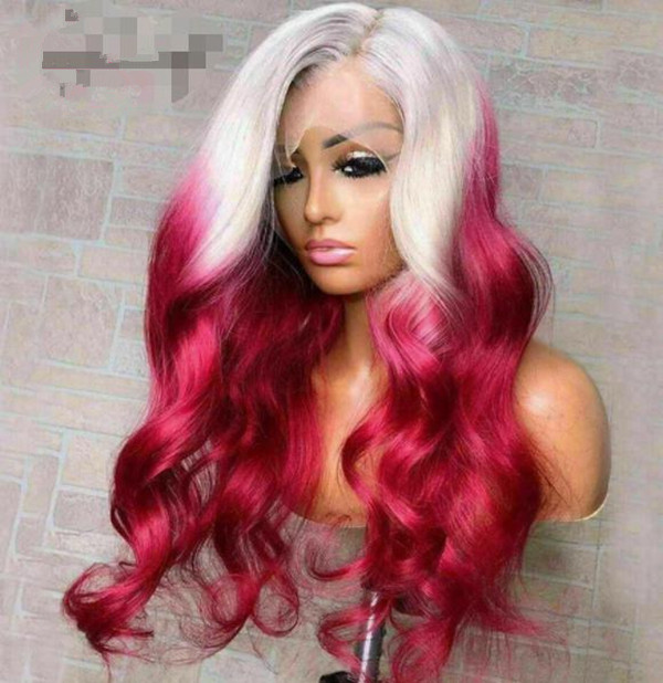 

Ishow Brazilian 13*1 Part 13x4 Transparent Lace Front Wig Body Wave Yellow Human Hair Wigs Brown Ginger Blonde Blue Purple Ombre Color for Women 8-28 inch Peruvian, 13x1 lace part wig