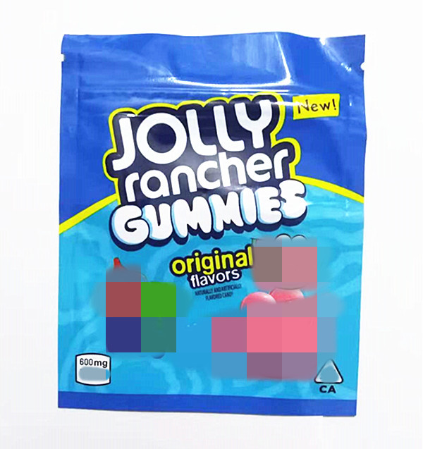 

2021 gummies edibles packaging mylar bag jolly zipper pouch 600mg 500mg