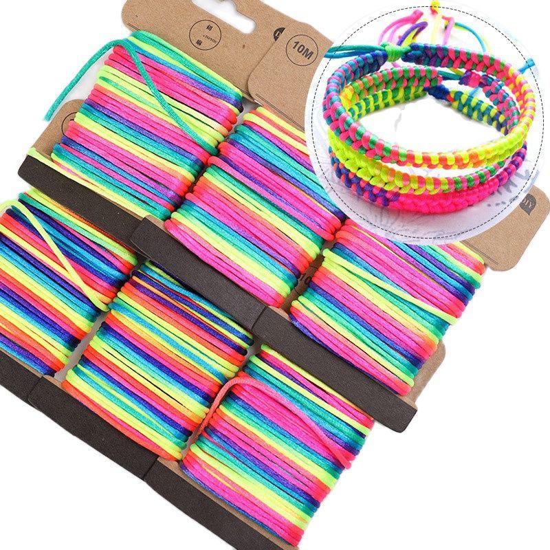 

Yarn Multicolored Gradient Hand Rope Braided Thread Handmade Diy Hand-Knitted Bracelet Pendant Jewelry Decoration