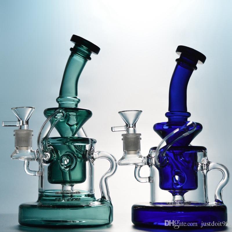 

Glass Water Bongs Recycle Dab Rigs Beaker Percolator Function Smoking Water Pipes Heady Glass Bubbler Downstem Perc 14 mm bowl
