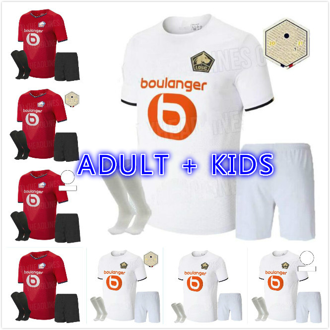 

Adult+kids kit 2021 2022 LOSC Lille soccer jerseys set home DAVID FONTE BURAK BAMBA YAZICI 21 22 JIKONE R.SANCHES T.WEAH .ARAUJO football shirt sets, Black;yellow