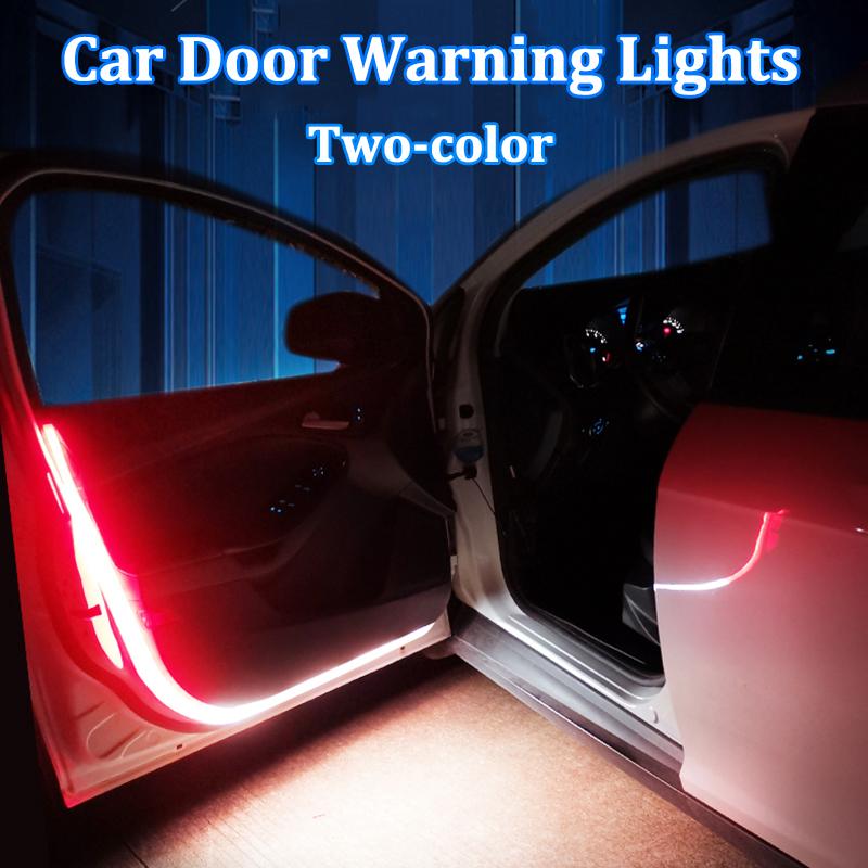 

Interior&External Lights 4Pcs Car Door Decoration Light Strips Styling Strobe Flashing Safety 12V LED Opening Warning Lamp Strip Waterproof