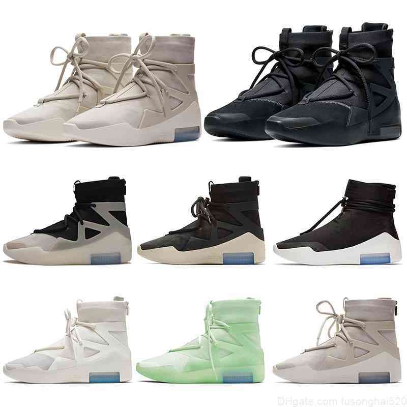 

Men's Basketball Boots Shoes Fear of God 1 Trainers Men Sports Sneakers Triple Black String The Question Amarillo Frosted Spruce Grey Sail