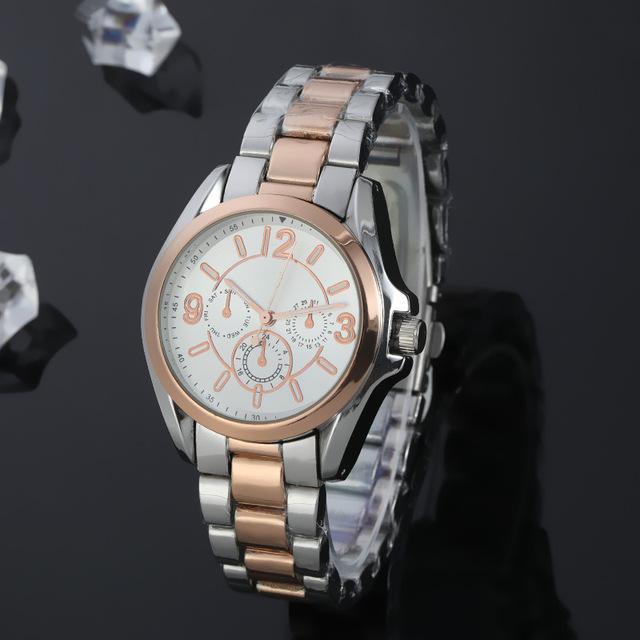 Wristwatches Ladies Watch High Quality Stainless Steel Quartz Wrist Womens Rose Gold Watches Clock 34MM-image-705092519