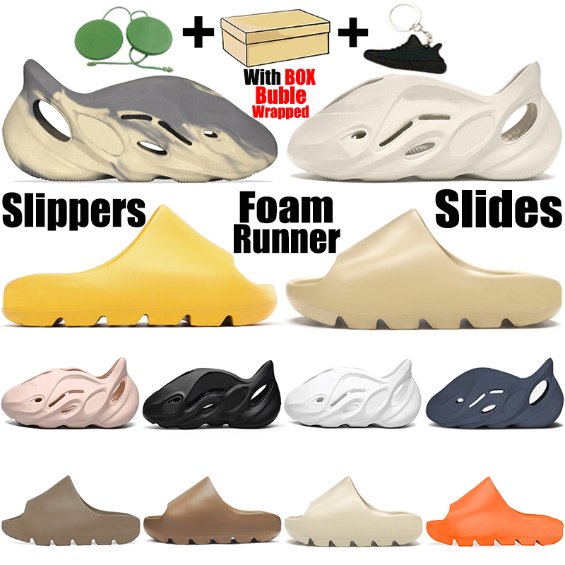

kanye slides shoes slippers men women kid sandals platform sneakers foam runners Desert Sand Ararat Bone Mineral Blue kids slide slipper sandal trainers, #1