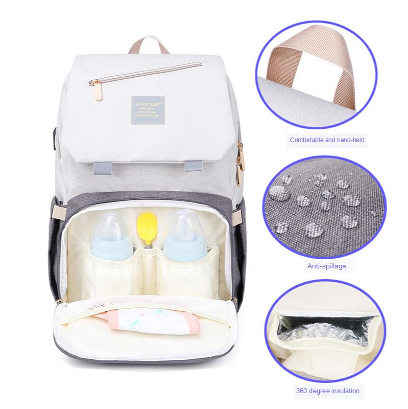 

Diaper Bags Mommy Bag Pregnant Women Expecting Childbirth Multifunctional Backpack Oxford Cloth Female Large Capacity, White