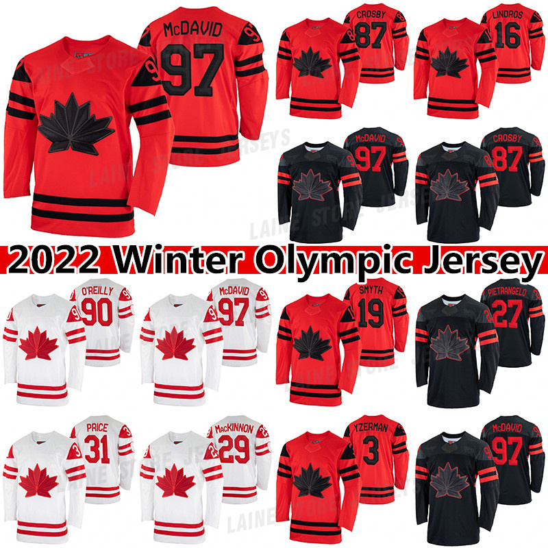 

Canada Team 2022 Winter Jersey 97 Connor McDavid 87 Sidney Crosby 29 Nathan MacKinnon 90 Ryan O'Reilly 31 Carey Price 21 Brayden Point hockey jerseys, Red