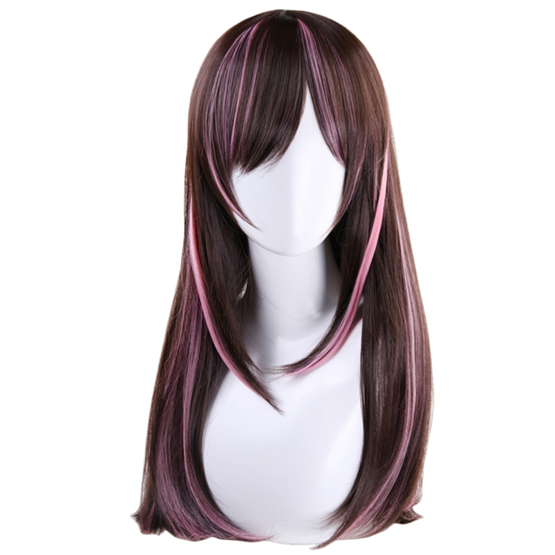 

Kizuna AI Cosplay Wig Anime Youtuber A.I.Channel 60cm Straight Long Heat Resistant Synthetic Hair Wigs For Women + Wig Cap, 964