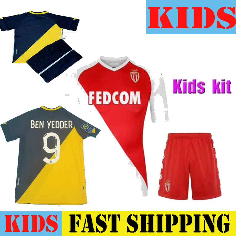 

KIDS kit maillots foot 20 21 AS MONACO SOCCER JERSEYS BaldE BEN YEDDER GELSON 2021 home away third FABREAGS GOLOVIN FOOTBALL SHIRT child, Black;yellow
