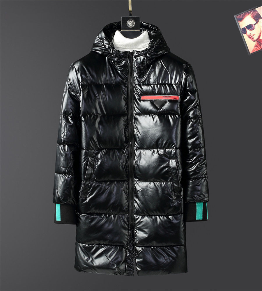 

2021 autumn and winter men's warm long down jacket outdoor windproof hooded personality Christmas luxury jewelry, Customize