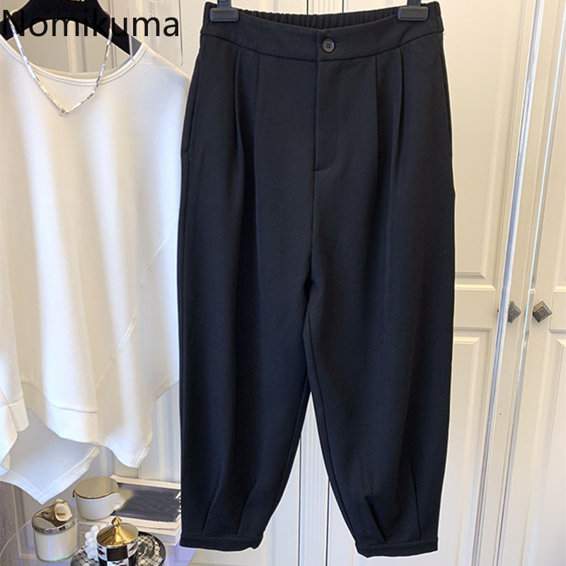 

women's jeans nomikuma women's casual pants, korean style, high waist, ankle length, , 6g232 124w, Blue