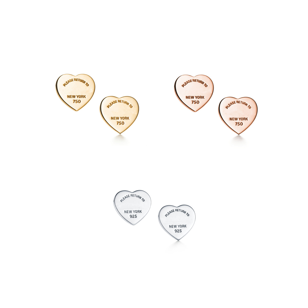 

designer earrings stud piercing fashion for women silver and gold heart style party