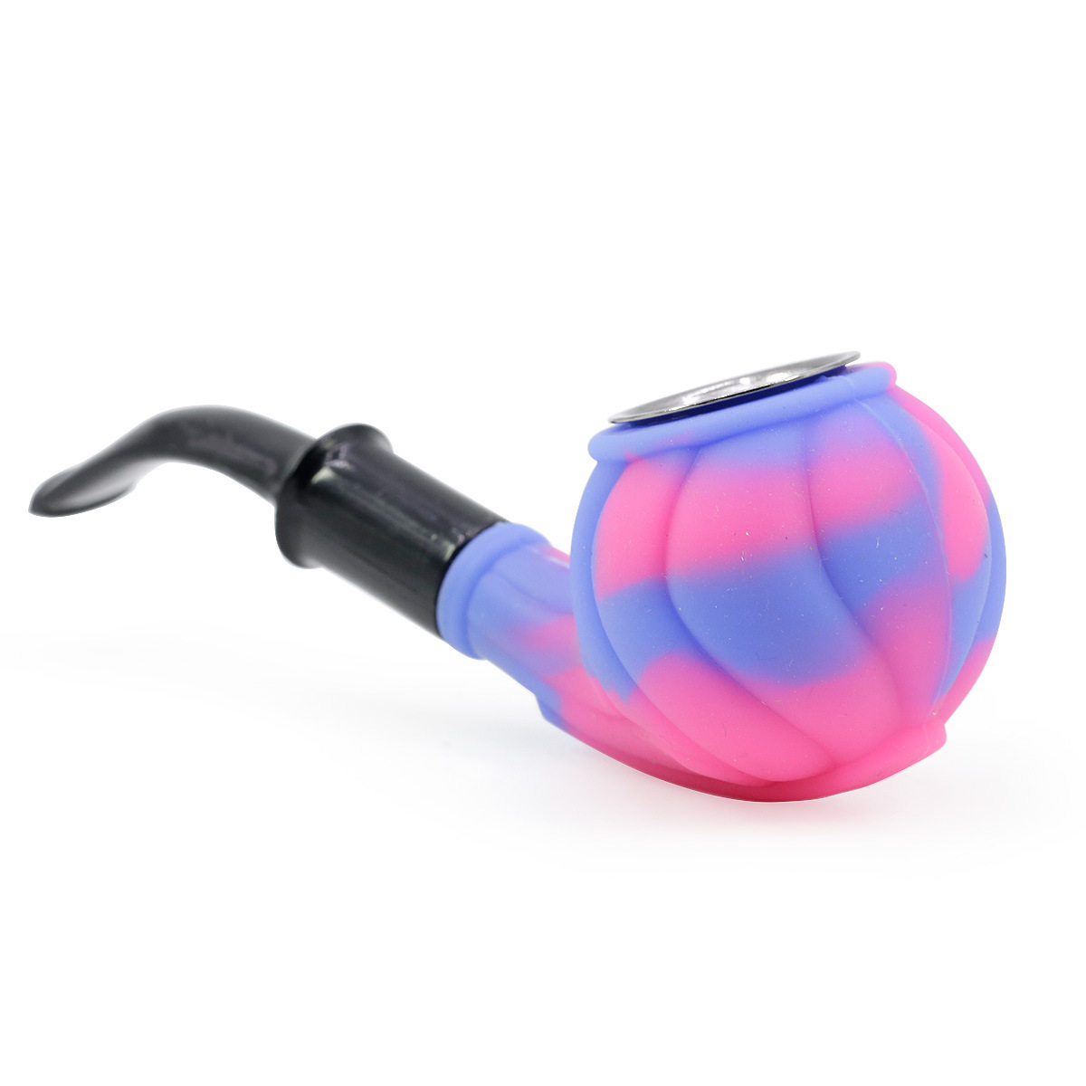 

5.3 inches colorful silicone smoking pipe tobacco hand metal pipes pot acrylic handle with glass bowl