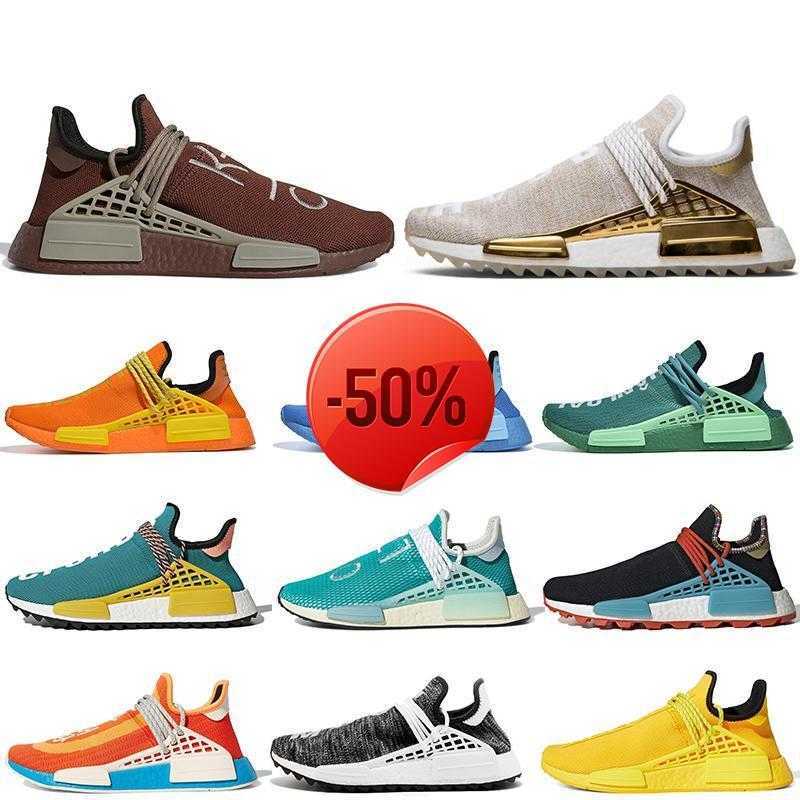 

2021 Pharell Williams Nmd Human Race Men Women Running Shoes Big Hu Bright Yellow Extra Eye Pride Aqua Chocolate Men Womens Trainers Fashion, B5 hu bright yellow 36-47