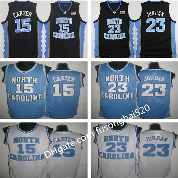 

NCAA Vince Carter UNC Jersey North Carolina 15 Vince Carter Blue White Stitched NCAA College Basketball Jerseys Embroidery shorts Basketball, Black;red