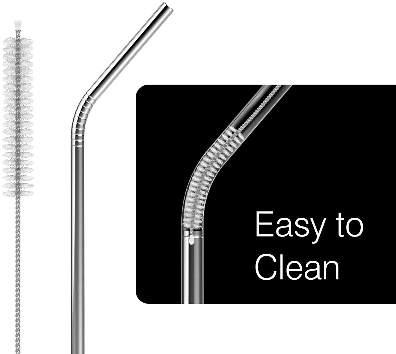 

Reusable Stainless Steel Straws Brush Nylon Straw Cleaners for Drinking pipe