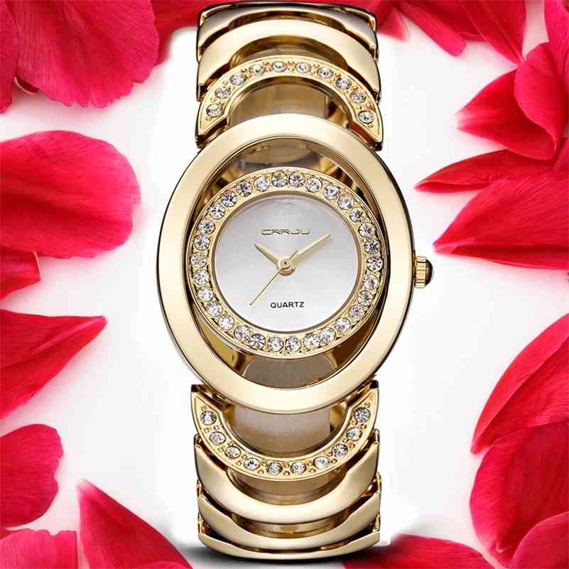 

CRRJU Brand Fashion Ladies Luxury Gold Quartz Wristwatches Women Famous Brand Watches Relojes Mujer Montre Femme 210517, Silver