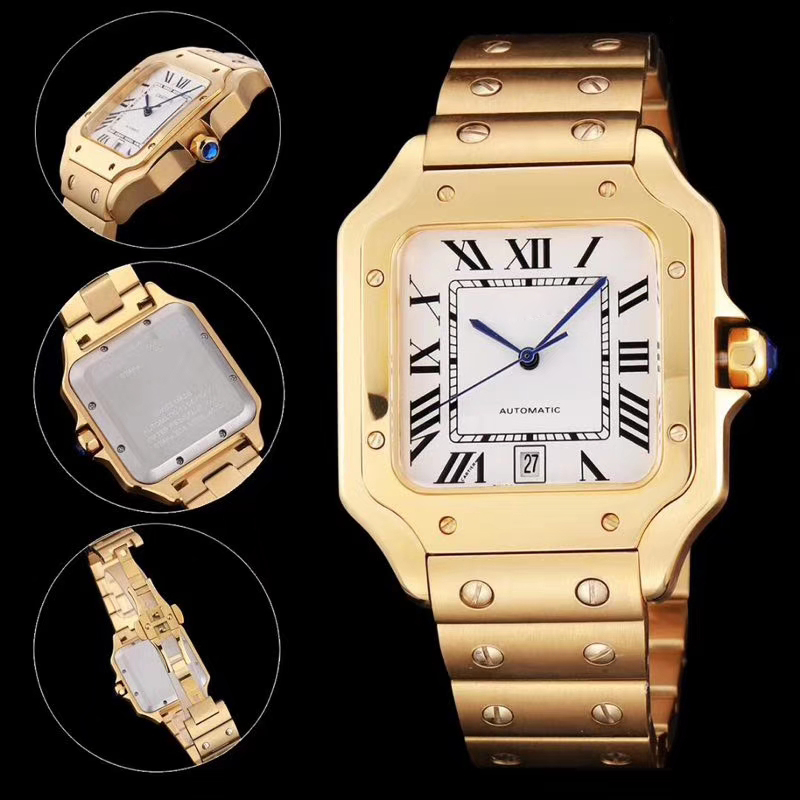 

Top quality mens watches mechanical automatic movement auto date men watch smoth stainless steel strap sivler white business wristwatch waterproof montre de luxe