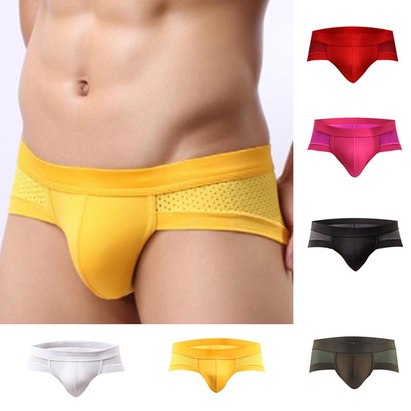 

Underpants Casual Men Briefs Breathable Underwear Sexy Low Waist Pants Brief Modal Comfortable Panties Solid Color, White