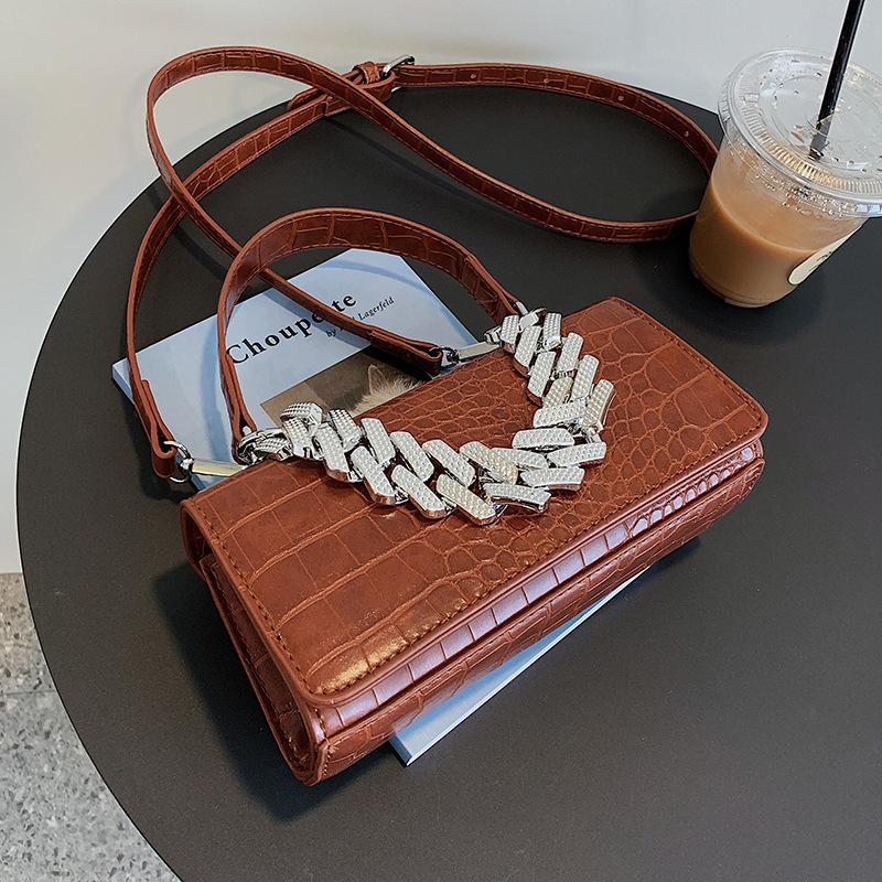 

Evening Bags Crocodile Pattern Women Pu Leather Shoulder Bag 2021 Luxury Handbag And Purse Designer Totes For Ladies Sac A Main, Black