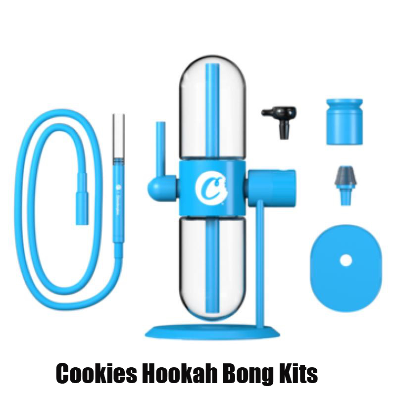 

Cookies Hookah Gravity Bong Kit E-cigarette Water Pipe Oil Glass Pipes Smoking Shisha Smoke Dabber Accessories For Tobacco Bowl Recycler Bongs Dab Rig Blue, Black