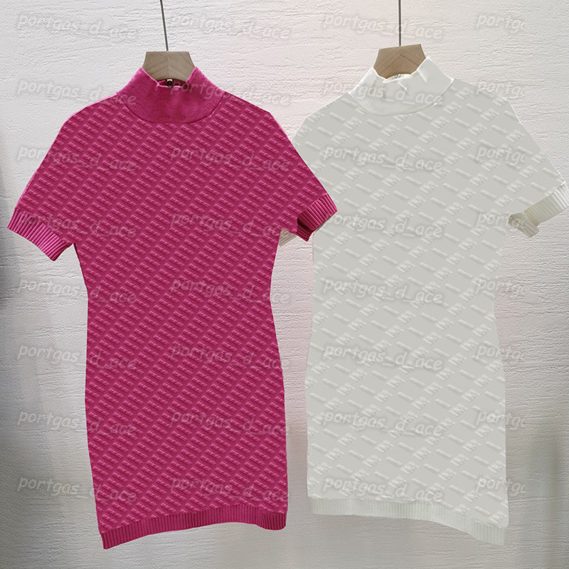 

Turtle Neck Womens Dress 3D Letters INS Fashion Casual Dresses Back Zipper Design Charming Slim Dress, Pink with tag