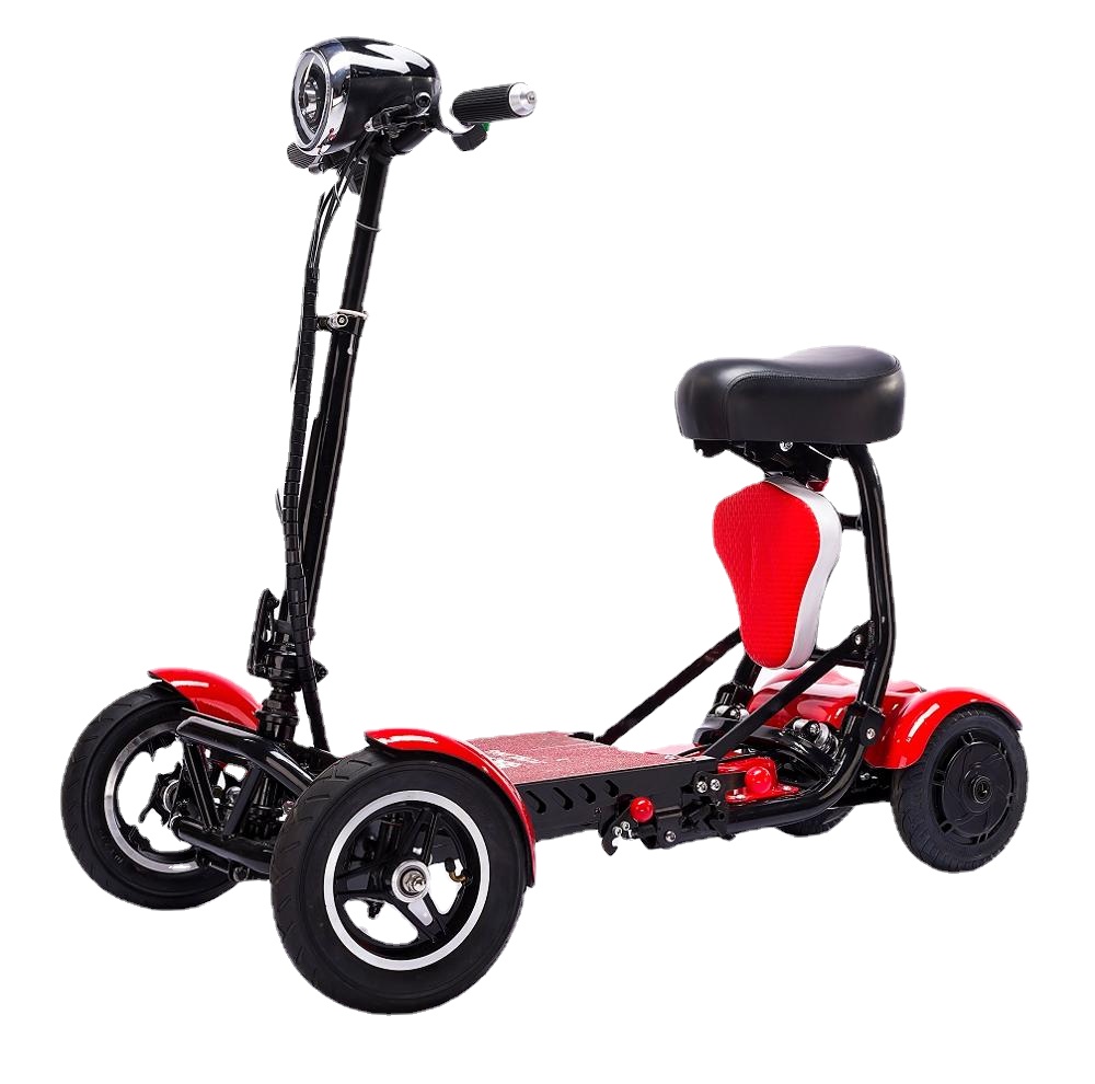 

36V lithium ion battery 4 wheel folding mobility scooter new mini adult portable foldable scooter electric bicycle