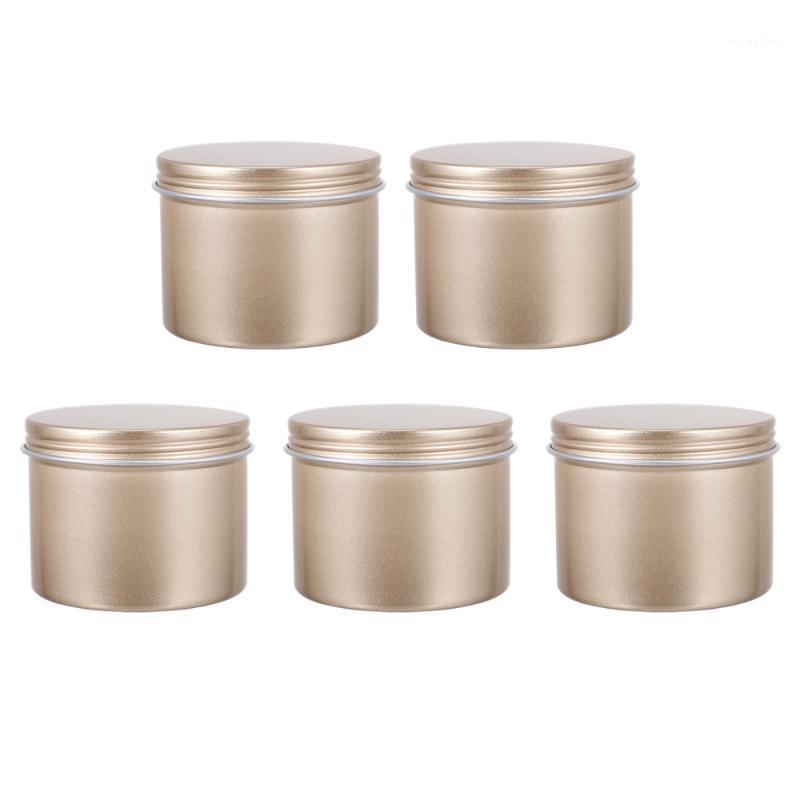 

Gift Wrap 5pcs 100ml Christmas Candy Storage Tins Tea Candle Holder Metal Boxes