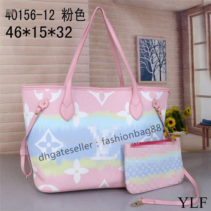 

LVLOUISVITTON VUTTON Women's totes Crossbody Bags Gradient Canvas Handbag Fashion Duplex Printing Different Style purse, Red;black