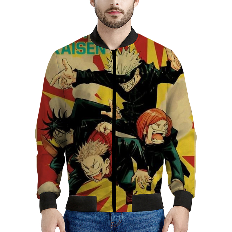 

Jujutsu Kaisen evil Pattern Men s Baseball Jacket High Quality Comfortable Fashion Travel Sports Party Commuter, Black;brown
