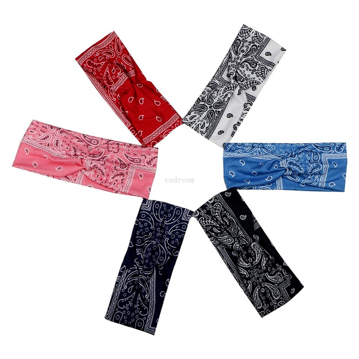 

Floral print Cross Tie Headbands Gym Sports Yoga Stretch Sport wrap Hairband for women men fashion will and andy white red blue