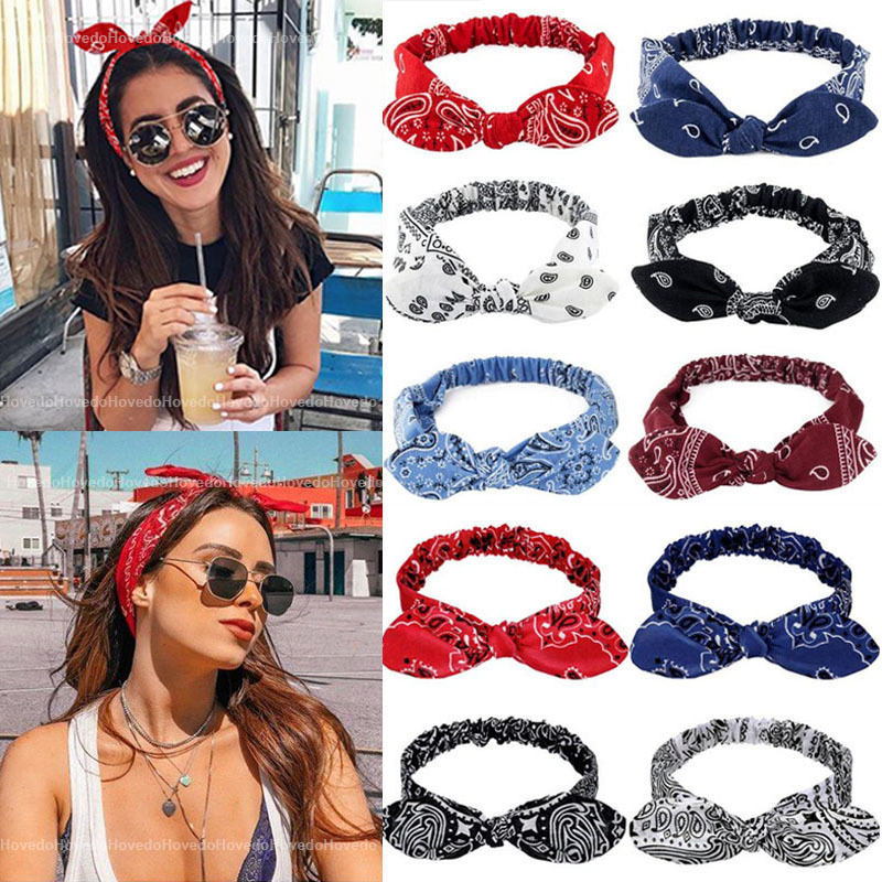

Women Bohemia Bands Print Headbands Retro Accessories Cross Turban Bandage Bandanas Hairband Headwrap Summer Headwear