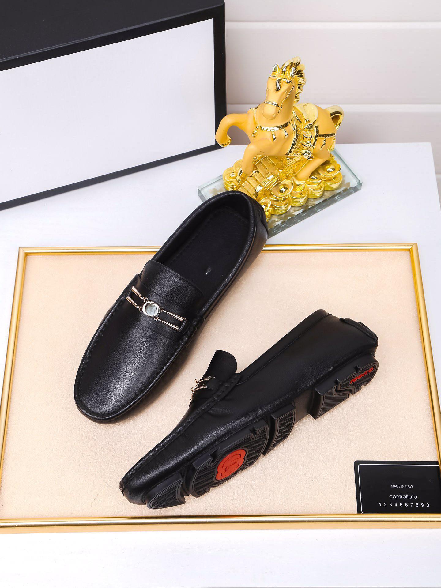 

2020 Men Shoes England Trend Casual Shoes designer Loafers Male Leather Sneakers Weaving Slip on Dress Shoes Men Flats Zapatillas Hombre, Black
