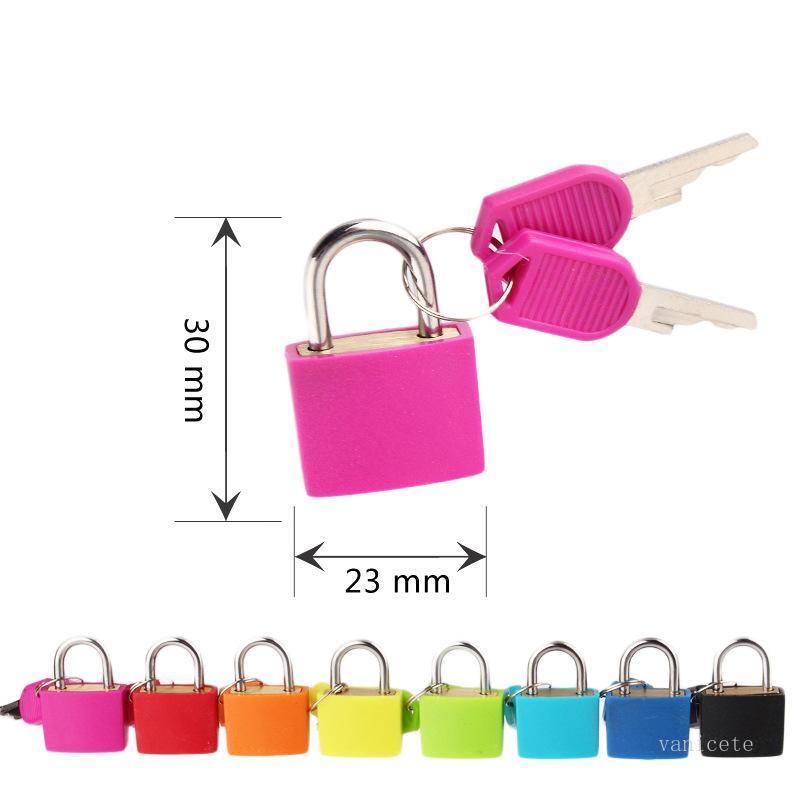 

Small Mini Strong Metal Padlock Travel Suitcase Diary Book Lock With 2 Keys Security Luggage Padlock Decoration Many Colors T2I51769