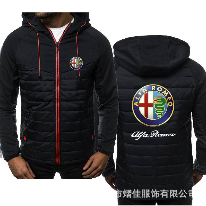 

Alfa Romeo Logo Fashion Hoody Spliced Jackets Printed Men Hoodies Casual Coat Hooded Fleece Streetwear Clothes Harajuku, Black