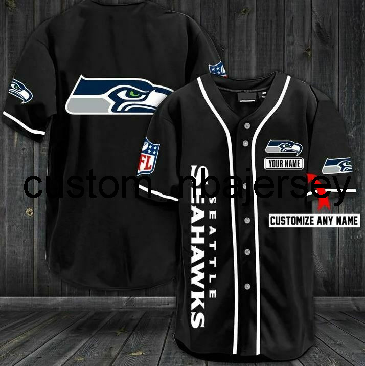 

Custom Seattle BLACK Baseball Jersey Stitch Any Name Number Men Women Youth baseball jersey